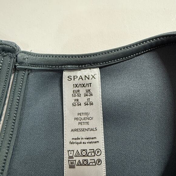 Spanx 1X Air Essentials Sleeveless Jumpsuit Hazy Blue Grey Wide Leg Comfort - Picture 4 of 10